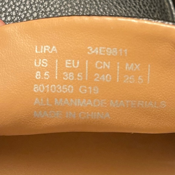 Calvin Klein, LIRA black loafers, with gold branding in front. Classy, size 8.5 - Picture 9 of 9